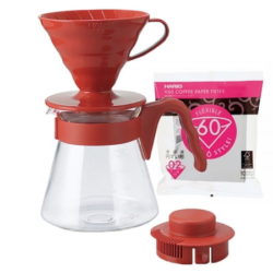Hario zestaw V60 Pour Over Kit Red – drip + serwer + filtry